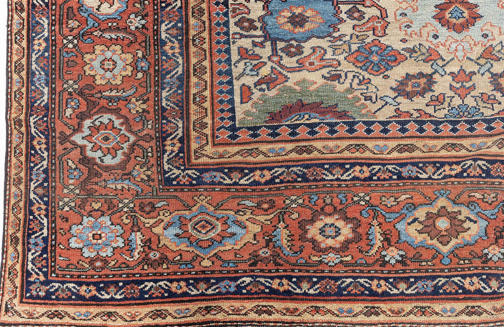 Persian Doris Leslie Blau Authentic 19th Century Sultanabad Handmade Wool Rug For Sale