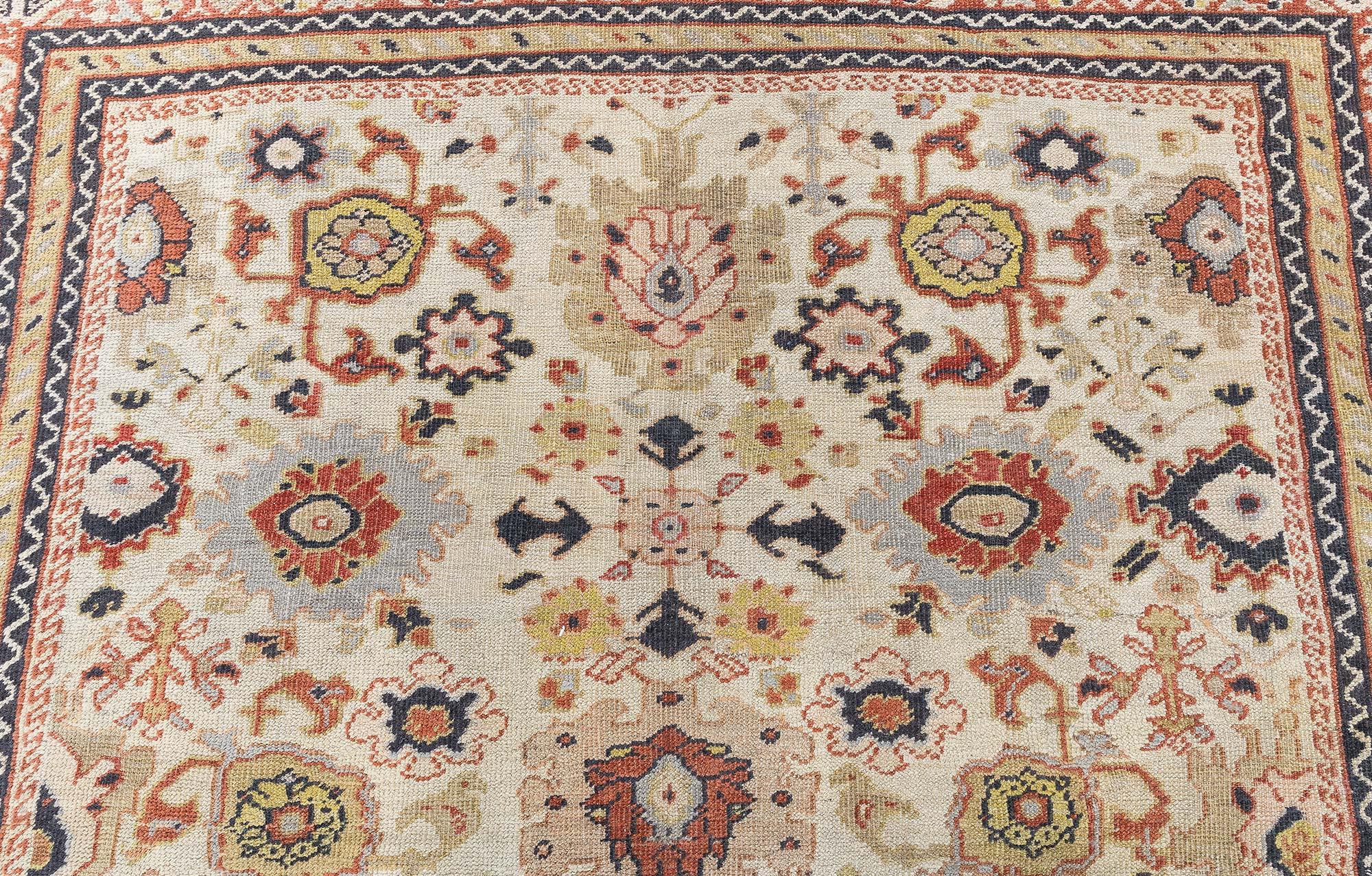 Lana Doris Leslie Blau Tappeto in lana fatto a mano autentico del XIX secolo Sultanabad Rugs in vendita