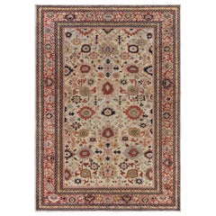 Doris Leslie Blau Authentique tapis en laine Sultanabad fait main du 19e siècle