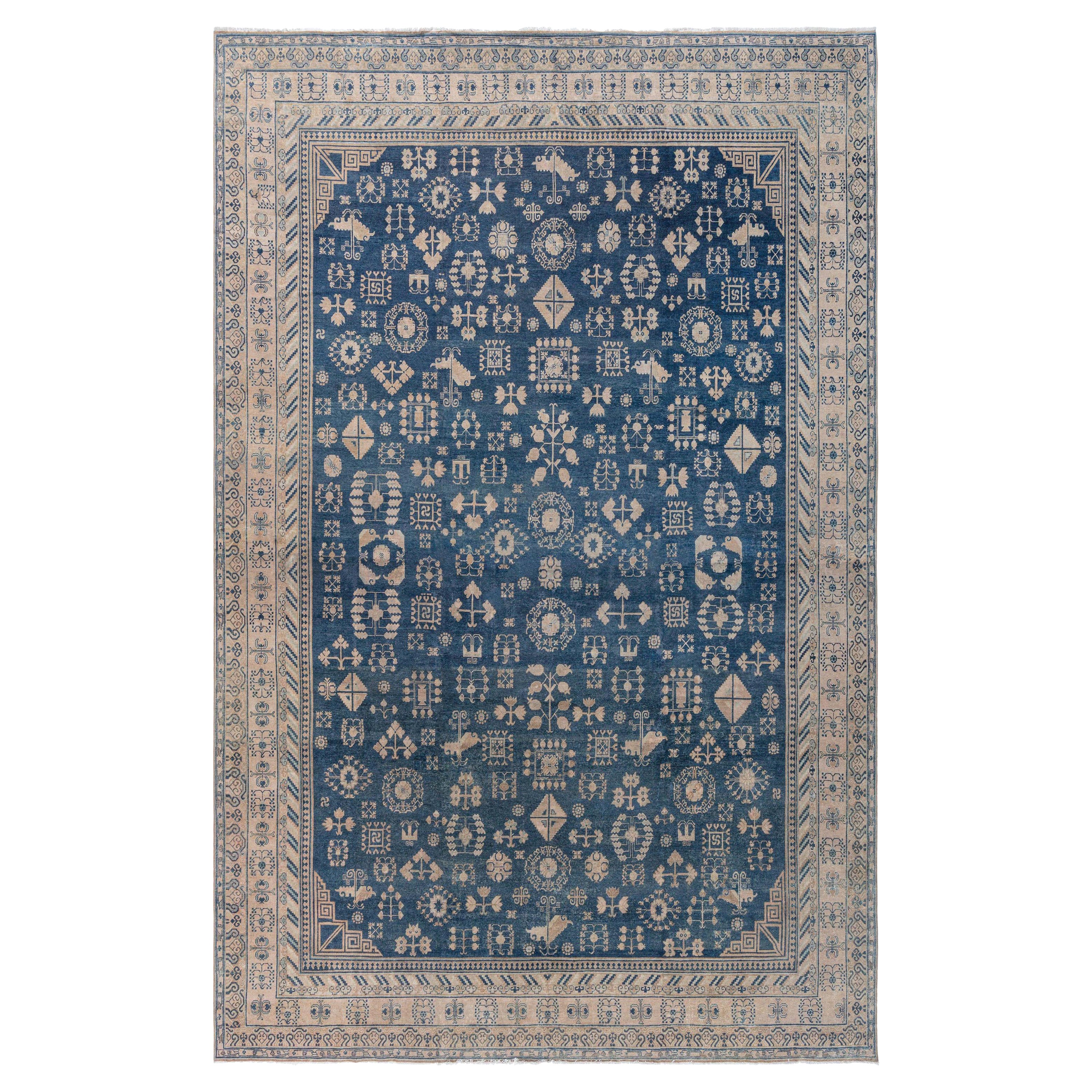 Tapis Yarkand authentique Doris Leslie Blau du 19ème siècle fait à la main en vente