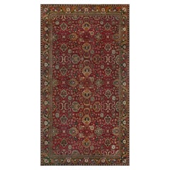 Doris Leslie Blau Authentic Indian Agra Bold Red Handmade Wool Carpet Antique Doris Leslie Blau Authentic Indian Agra Bold Red Handmade Wool Carpet