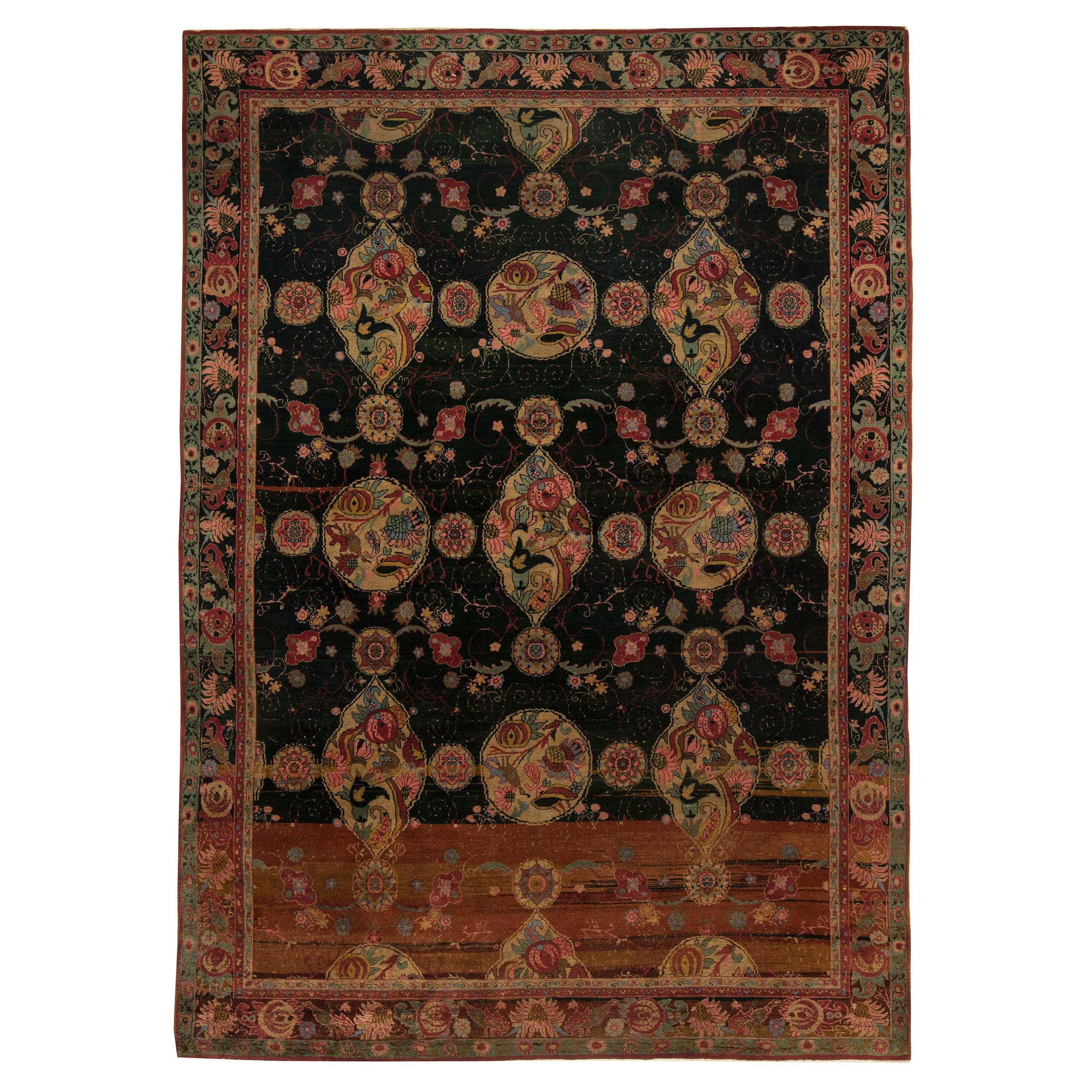 Doris Leslie Blau Authentic Indian Botanic Hand Knotted Wool Rug
