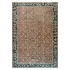 Doris Leslie Blau Authentique tapis de laine indien Botanic fait à la main
