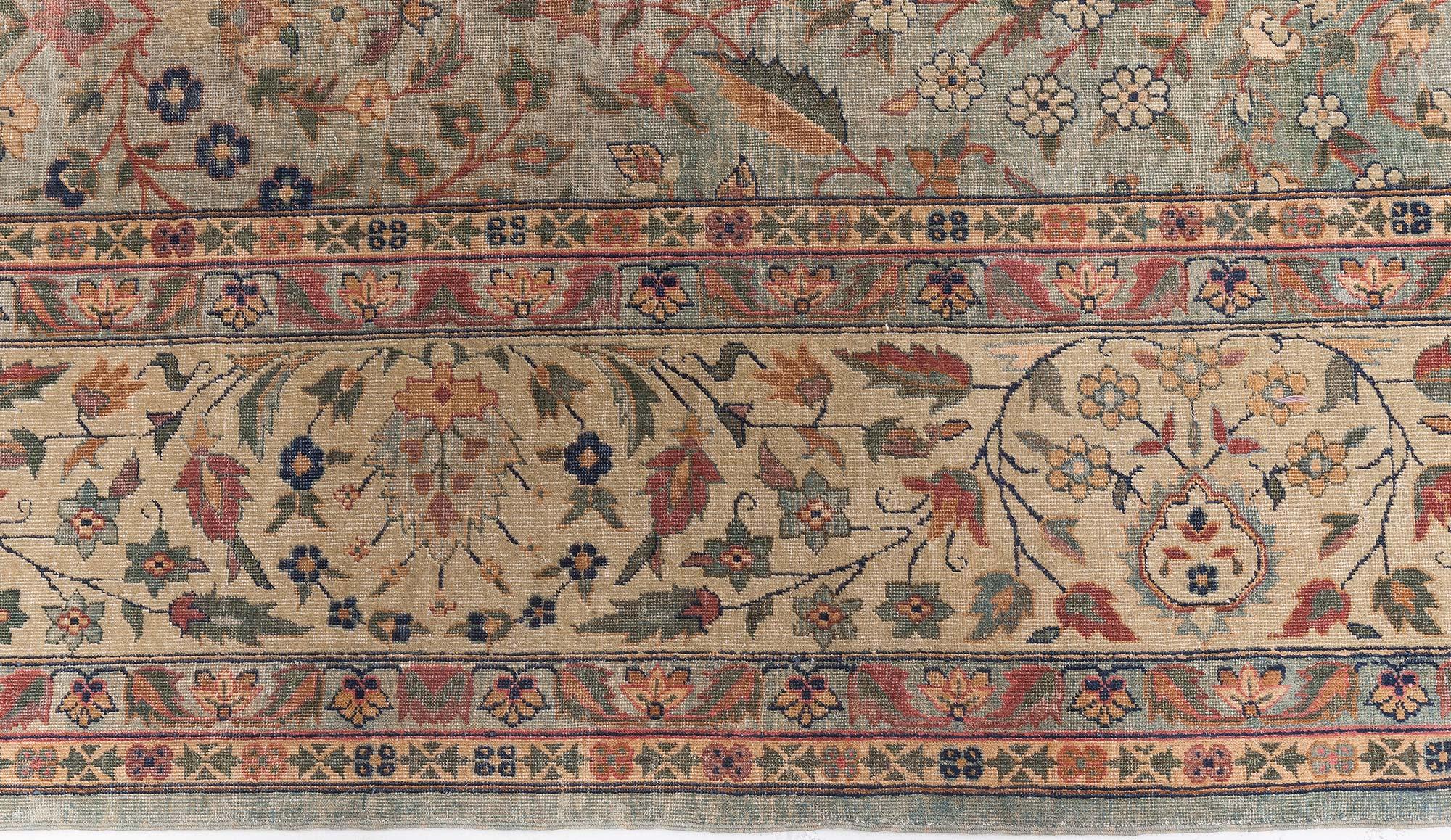 Doris Leslie Blau Authentic Indian Botanic Handmade Wool Rug im Angebot 6