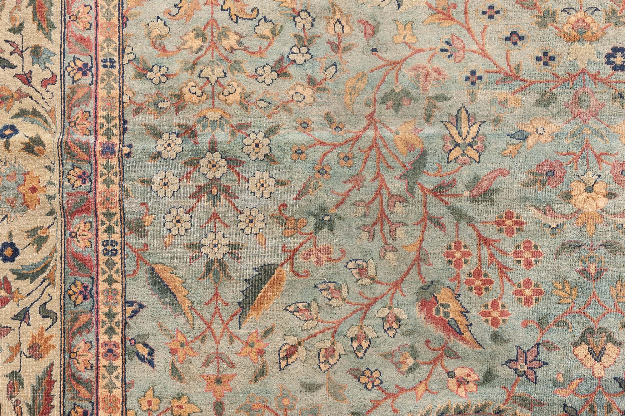 Doris Leslie Blau Authentic Indian Botanic Handmade Wool Rug (Indisch) im Angebot