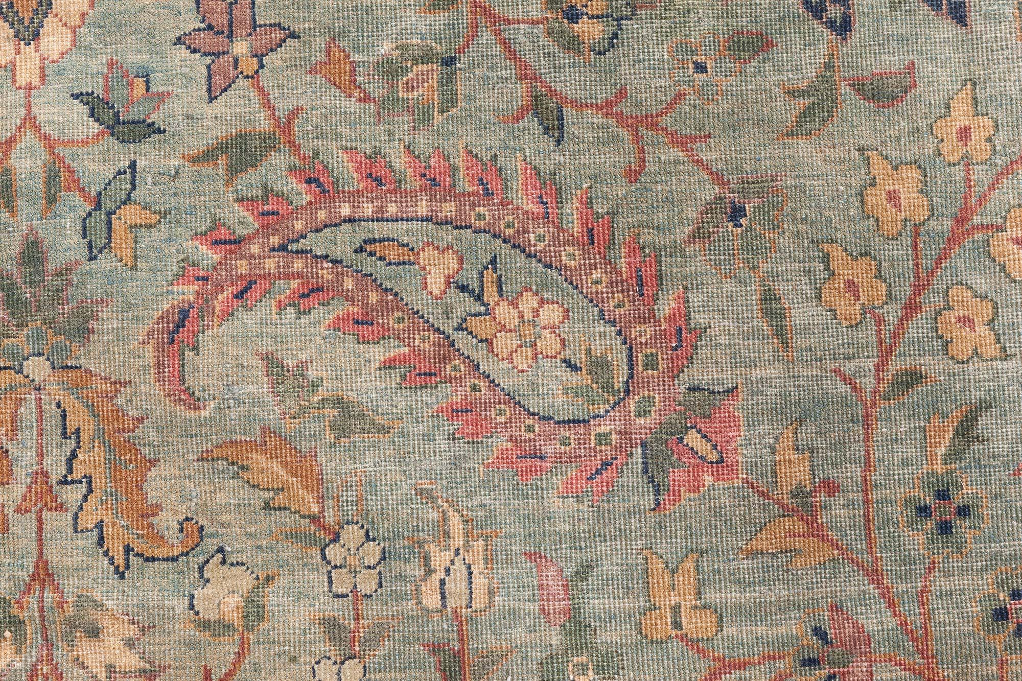 Doris Leslie Blau Authentic Indian Botanic Handmade Wool Rug im Zustand „Gut“ im Angebot in New York, NY