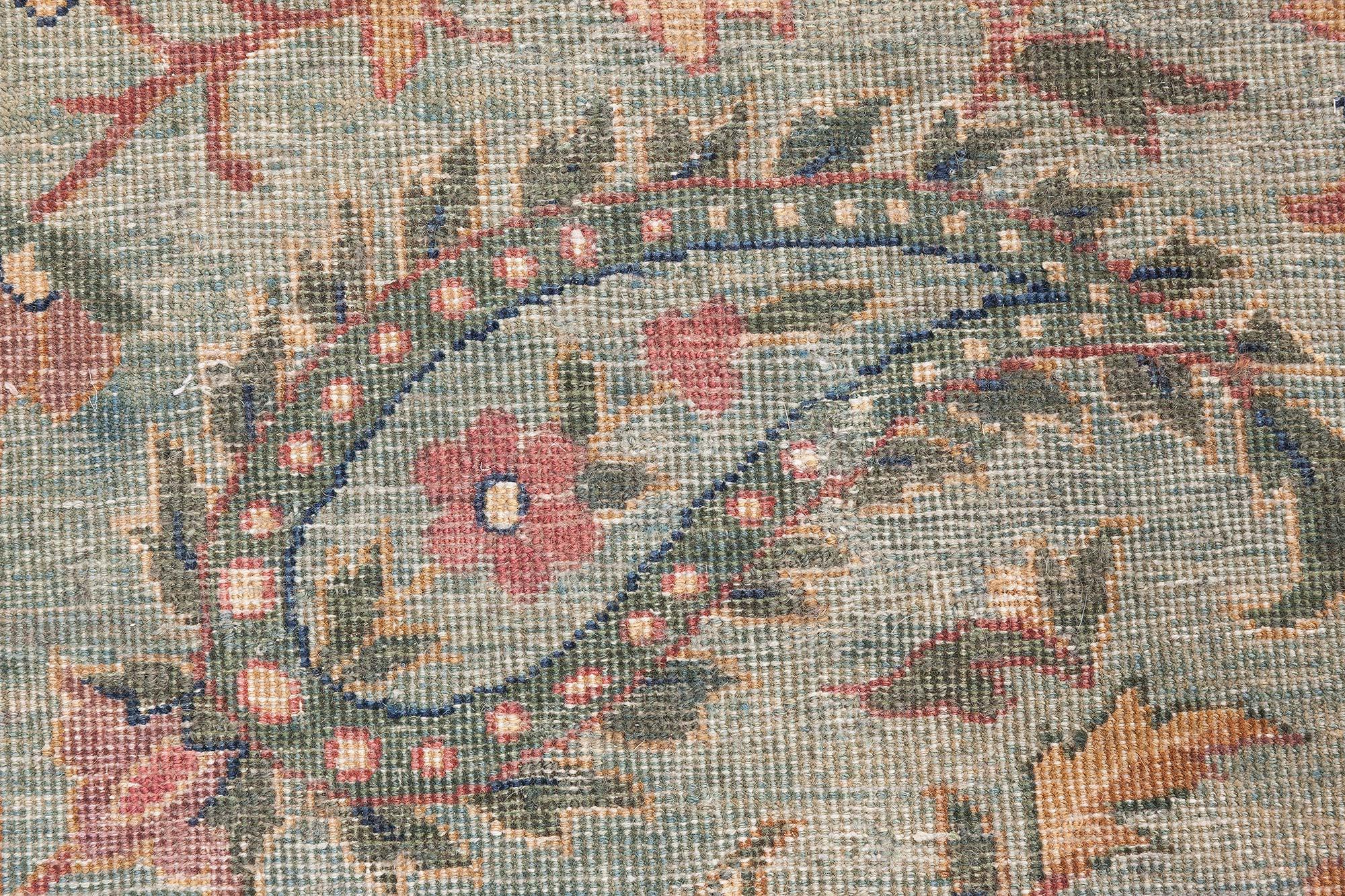Doris Leslie Blau Authentic Indian Botanic Handmade Wool Rug (20. Jahrhundert) im Angebot
