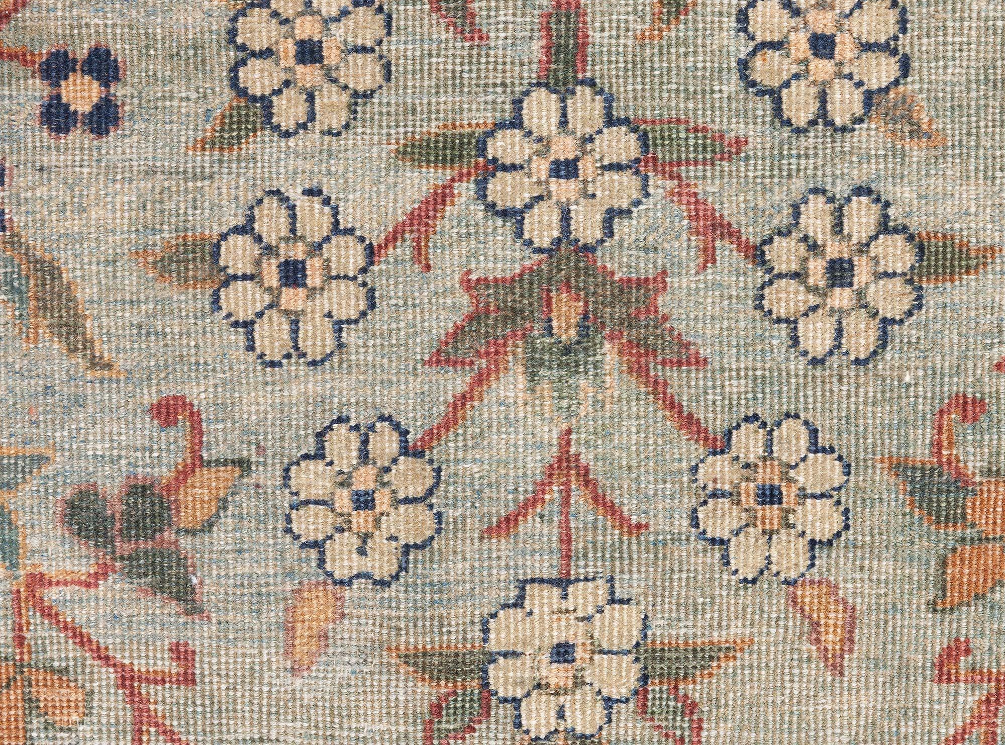 Doris Leslie Blau Authentic Indian Botanic Handmade Wool Rug (Wolle) im Angebot