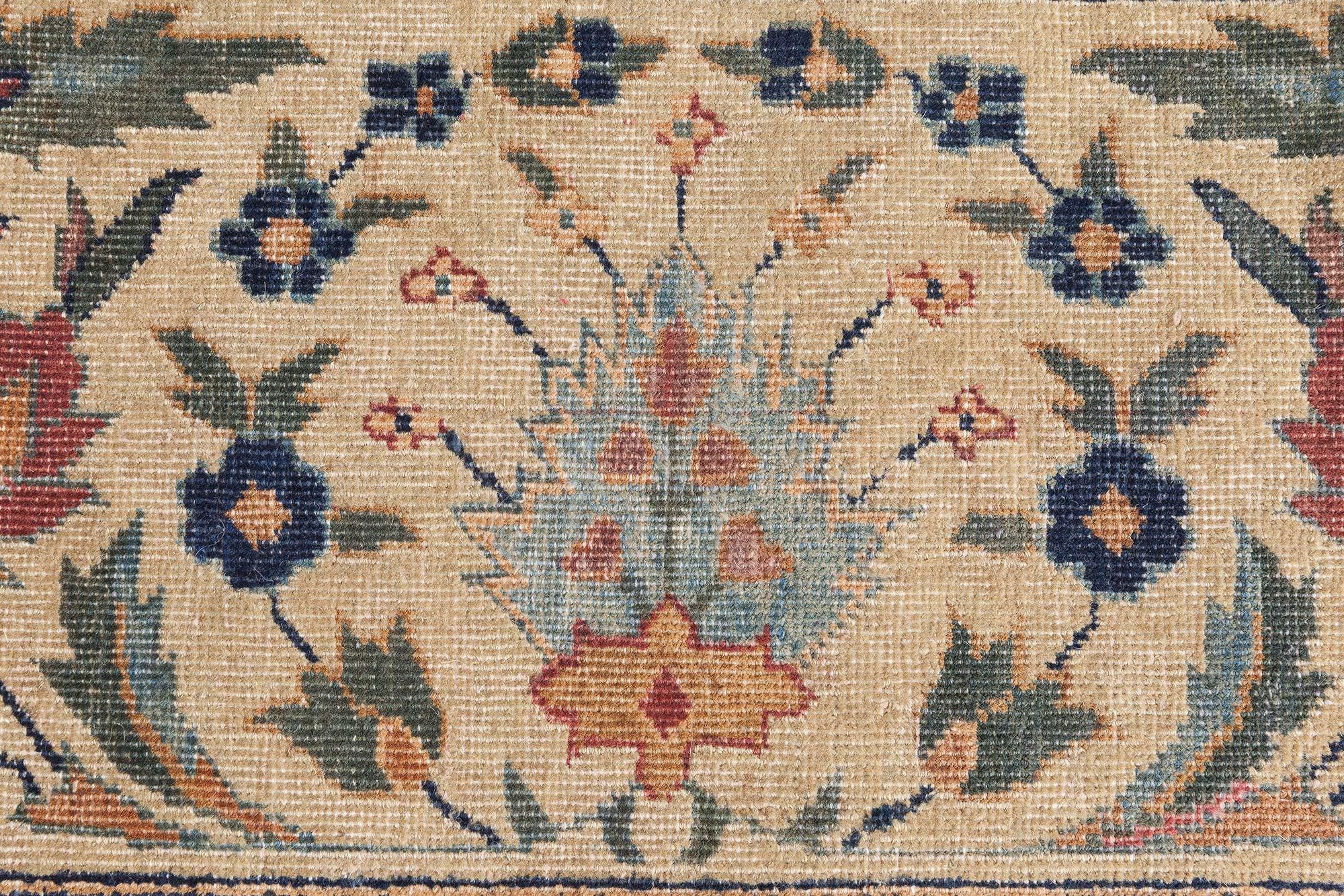 Doris Leslie Blau Authentic Indian Botanic Handmade Wool Rug im Angebot 2