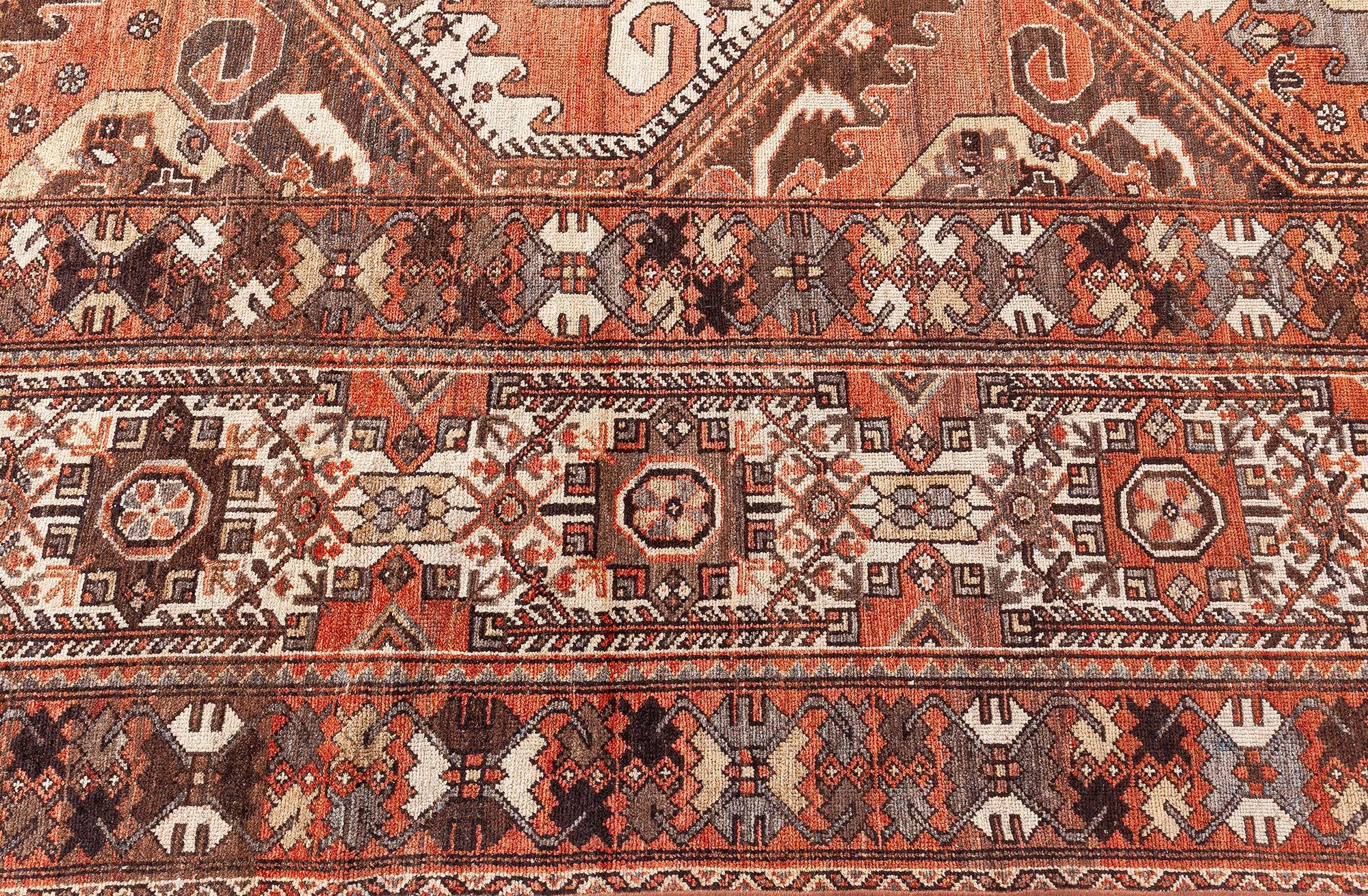 20th Century Doris Leslie Blau Authentic Persian Bakhtiari Handmade Wool Rug For Sale
