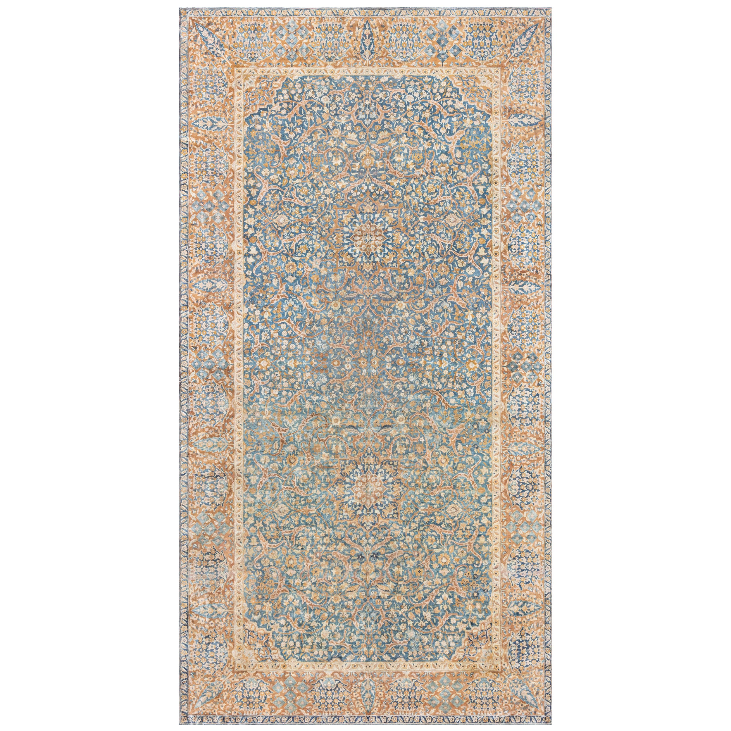 Doris Leslie Blau Authentic Persian Kirman Handmade Wool Rug For Sale
