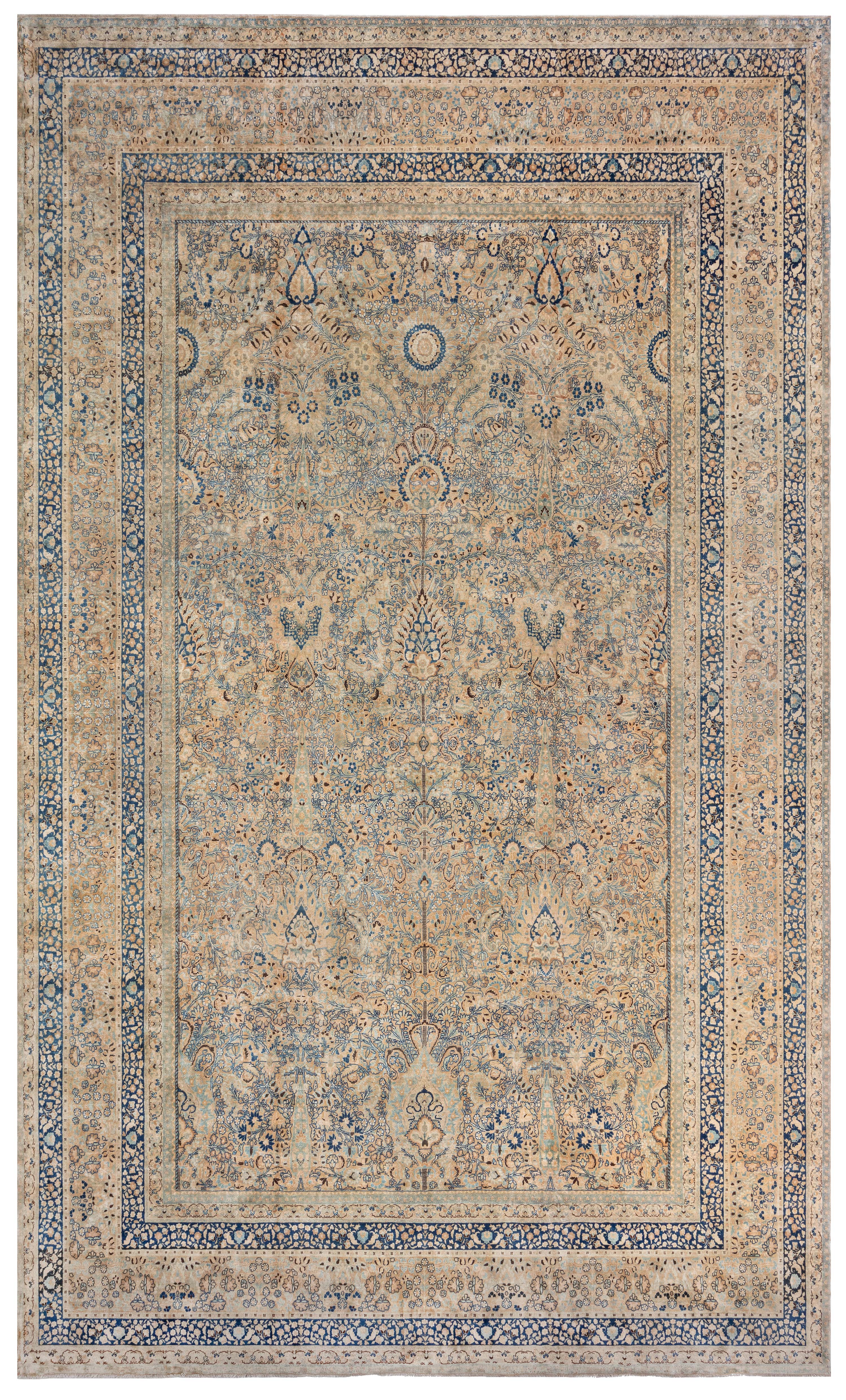 Doris Leslie Blau Authentique tapis persan en laine Meshad fait à la main