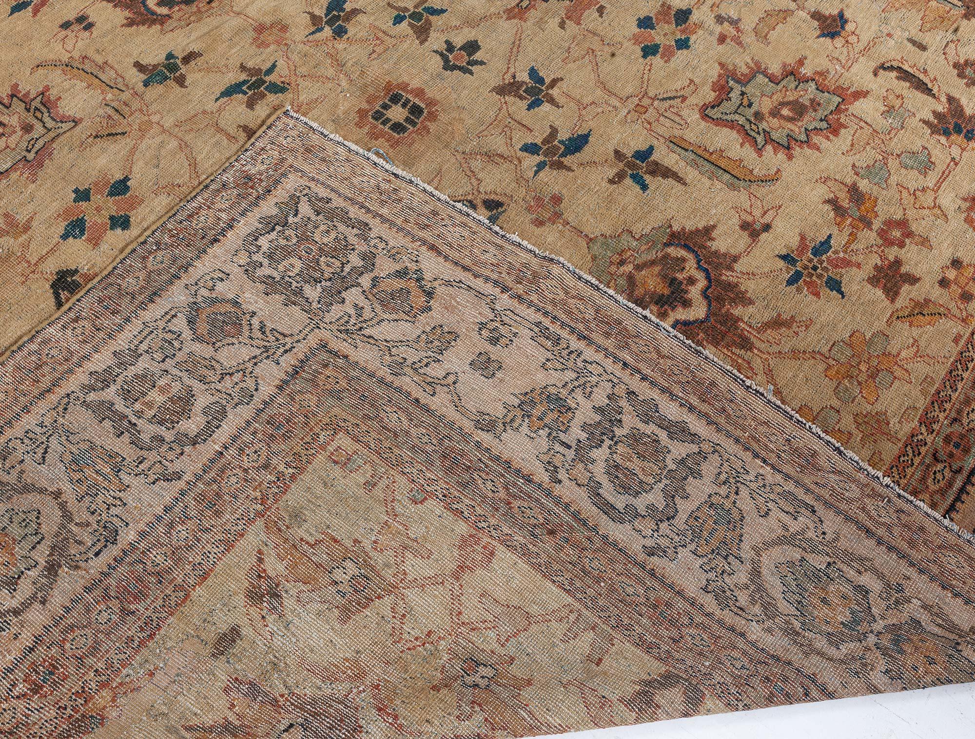 Doris Leslie Blauer authentischer persischer Sultanabad-Wollteppich, handgefertigt im Angebot 3