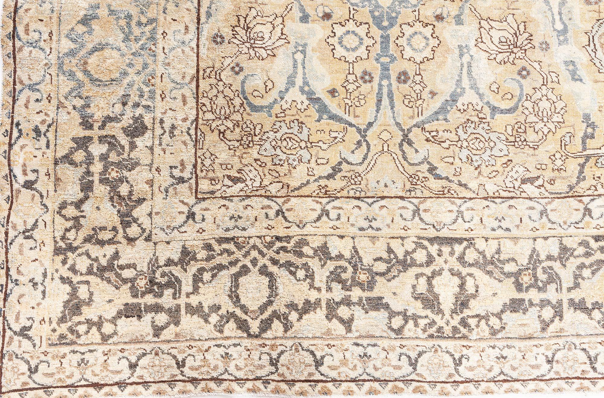 Laine Tapis persan authentique Tabriz Botanic tissé à la main Doris Leslie Blau en vente