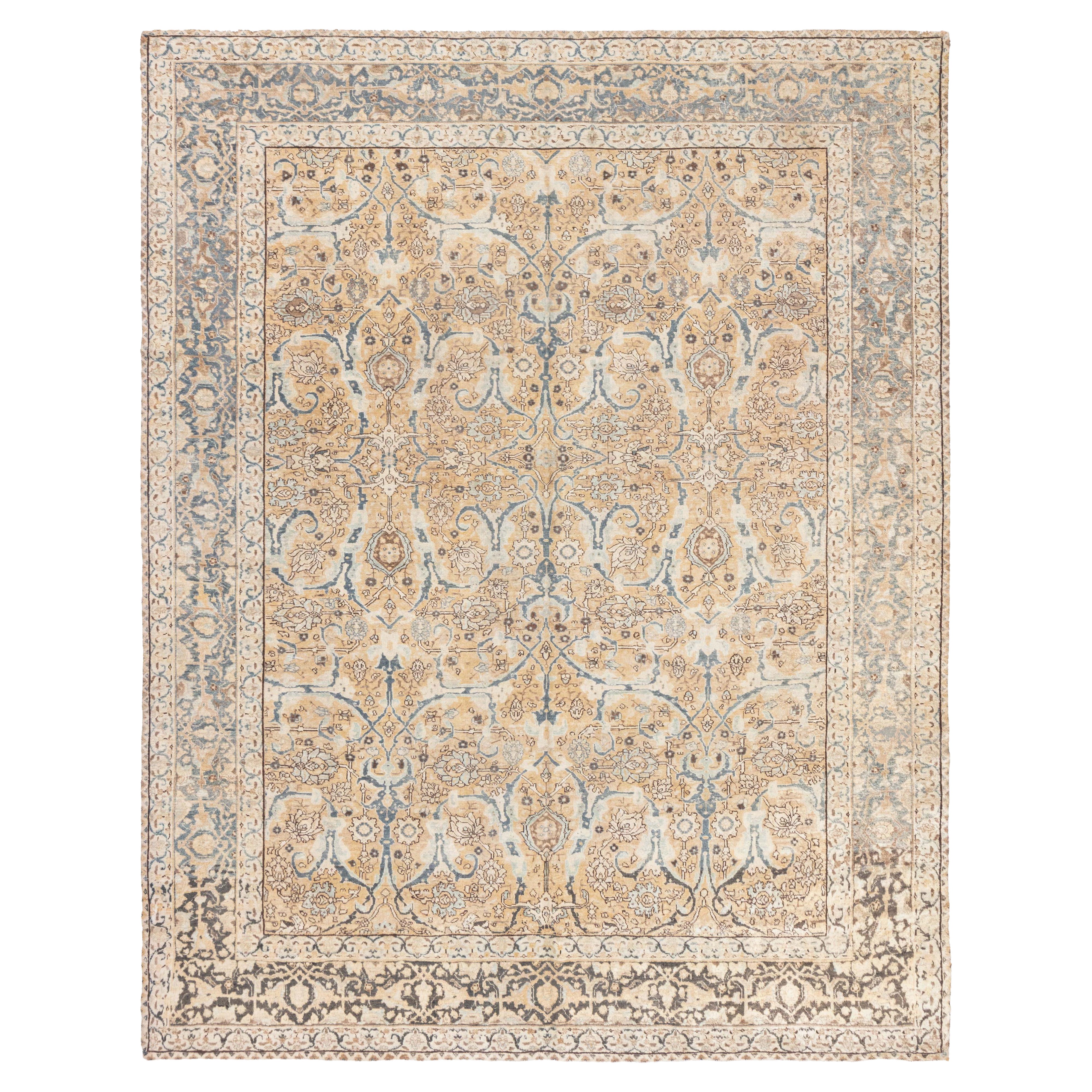 Doris Leslie Blau Tappeto autentico persiano Tabriz Botanic tessuto a mano in lana