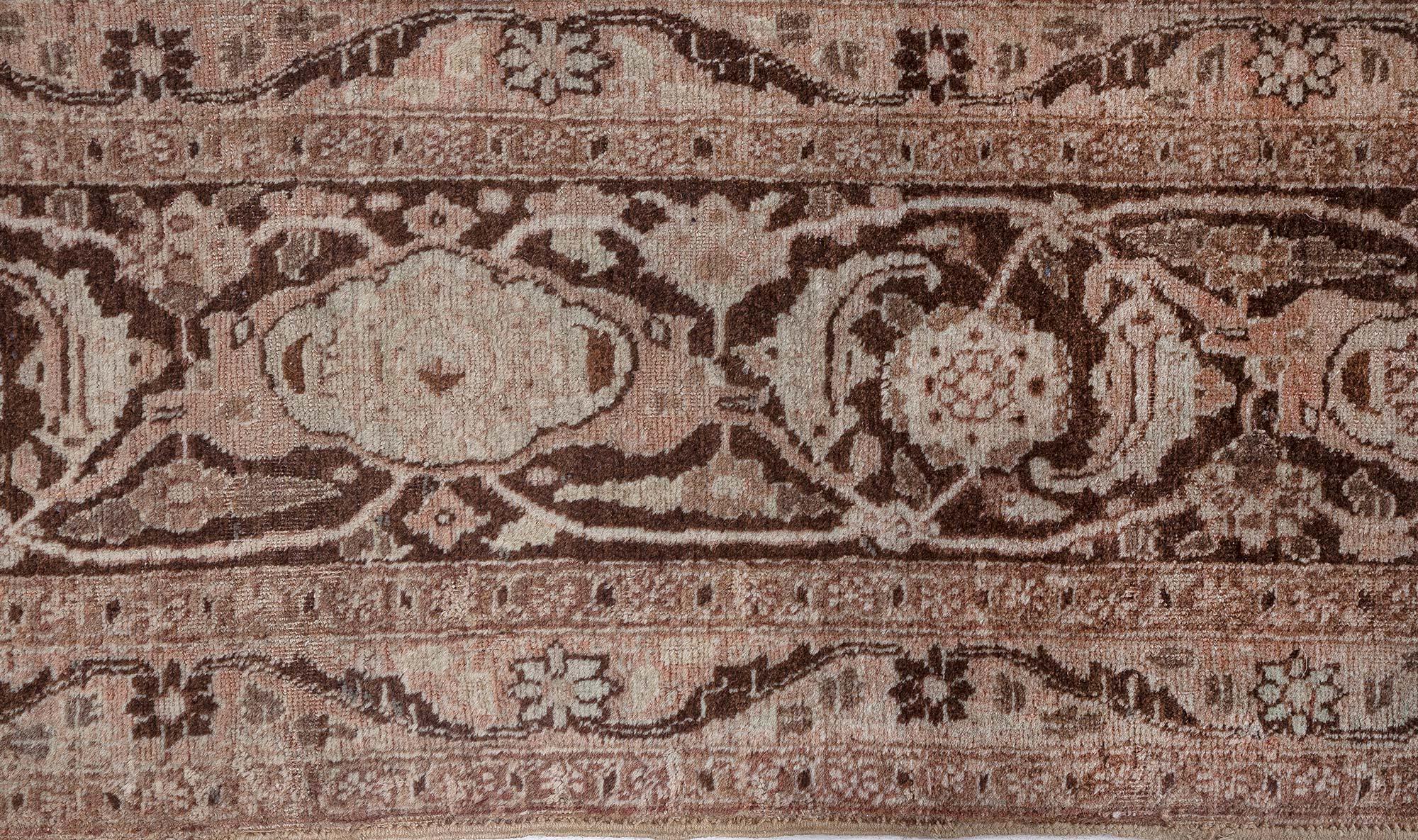 Doris Leslie Blau Tappeto autentico Tabriz persiano in lana marrone fatto a mano in vendita 1