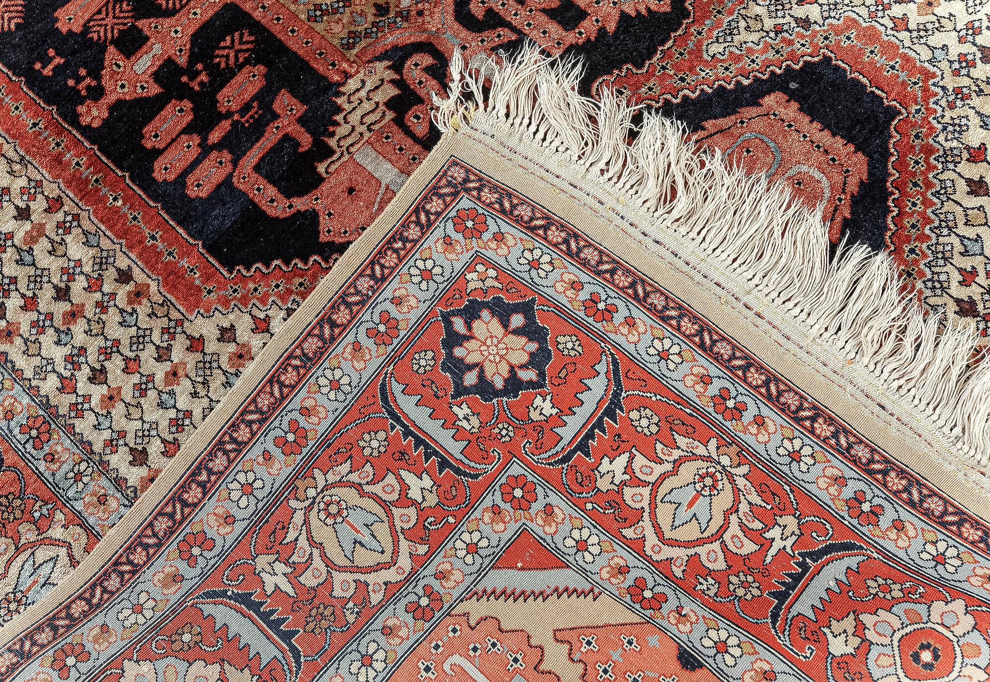Doris Leslie Blau Authentic Persian Tabriz Handmade Silk Rug For Sale 3