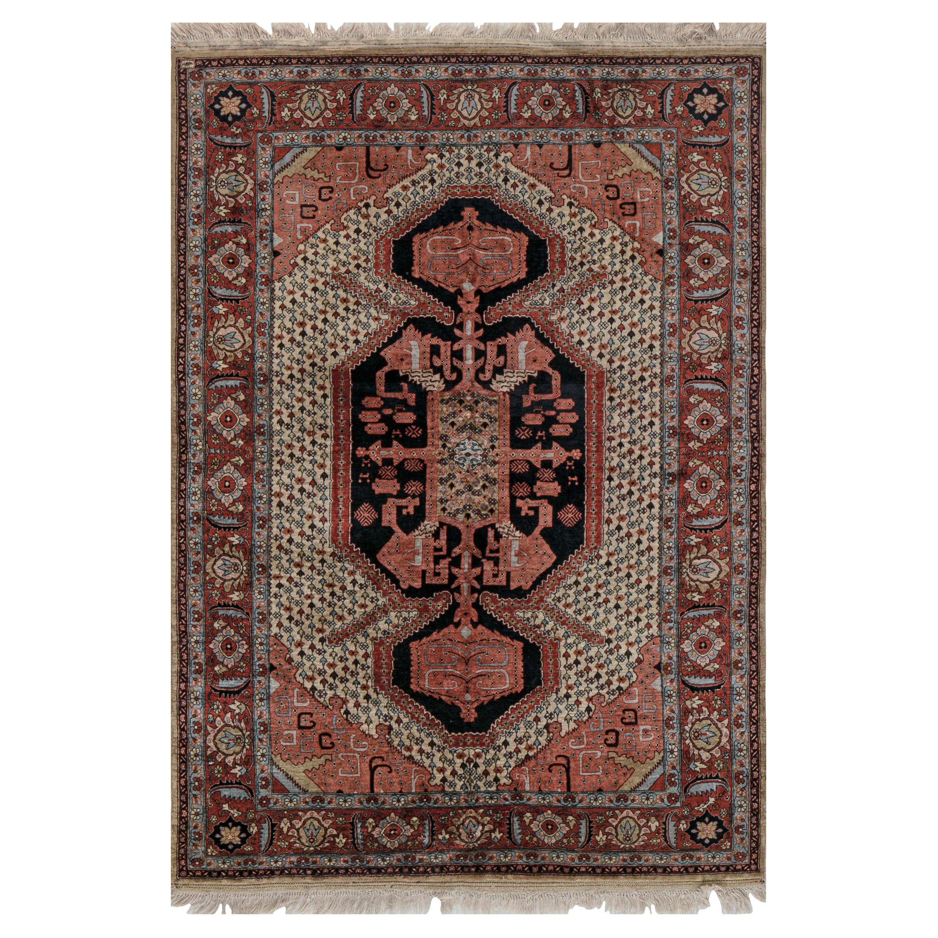 Doris Leslie Blau Tappeto di seta persiano autentico Tabriz fatto a mano