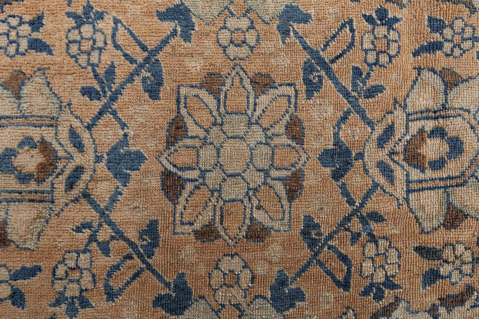 Authentique tapis persan Tabriz en laine fait main
Taille : 12'7