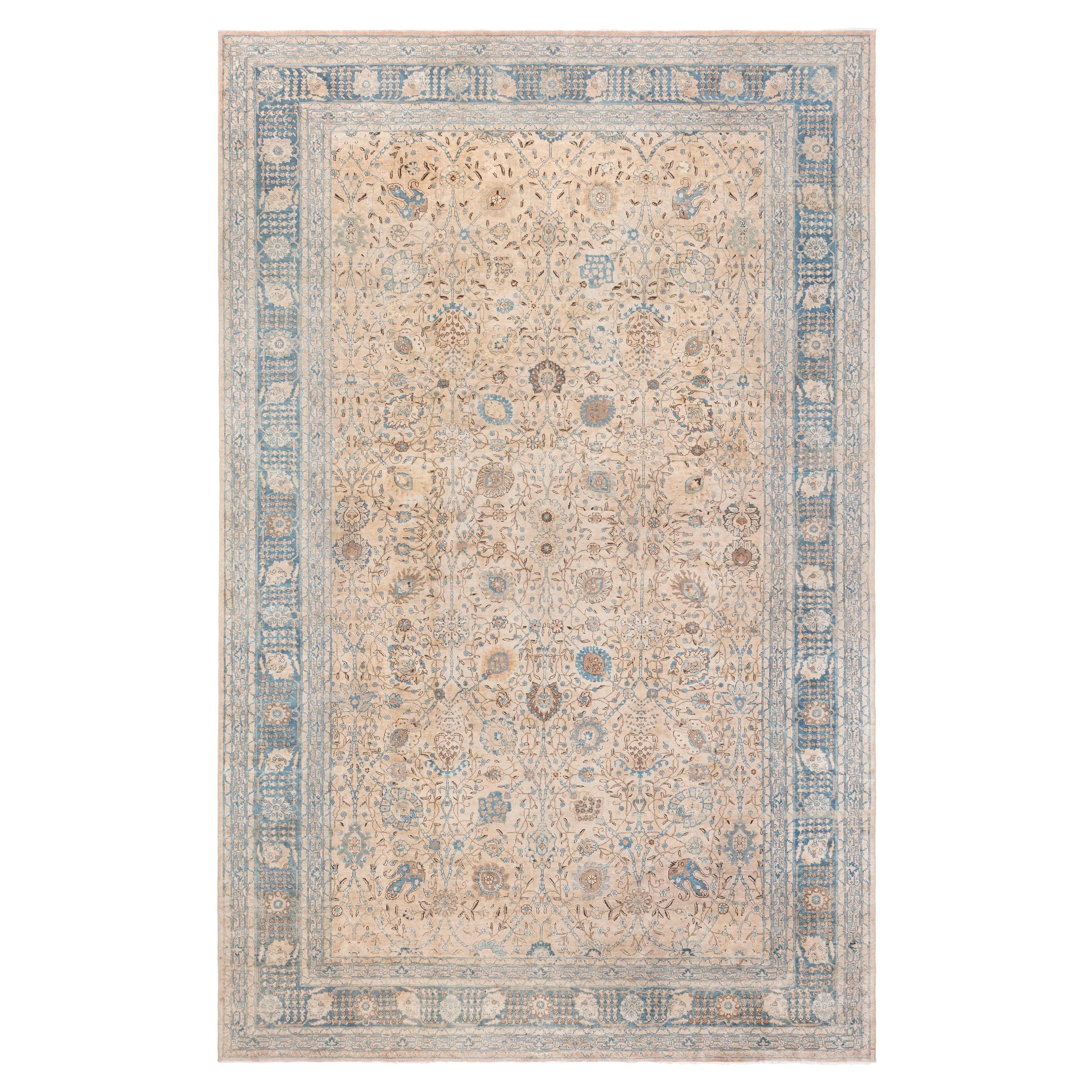 Doris Leslie Blau Tappeto autentico persiano Tabriz in lana fatto a mano