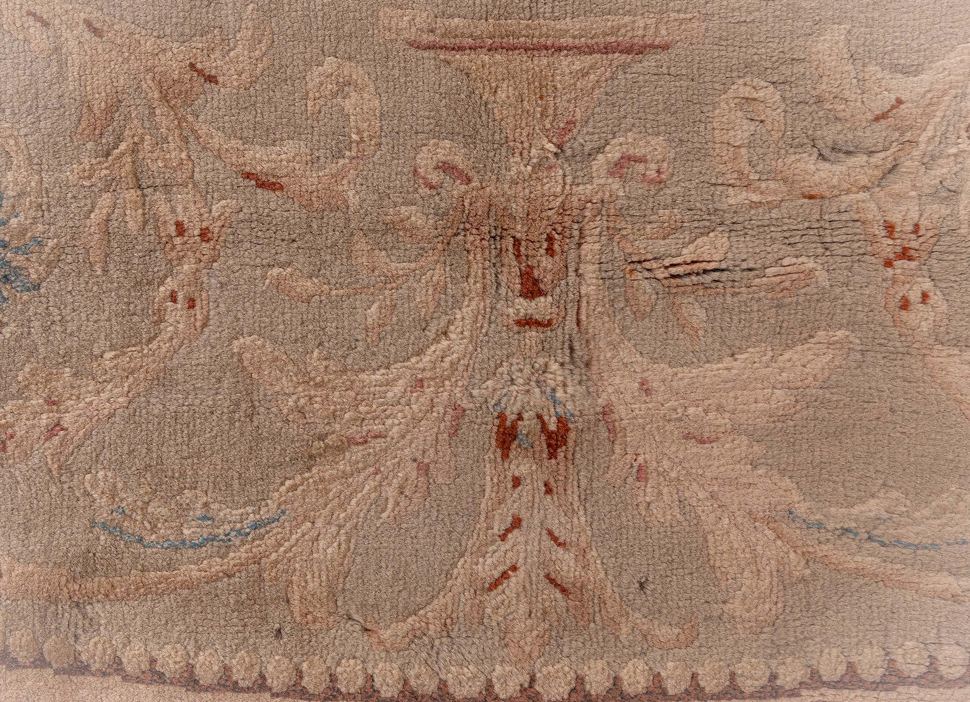 Doris Leslie Blauer authentischer Savonnerie Handgefertigter Wollteppich im Angebot 2