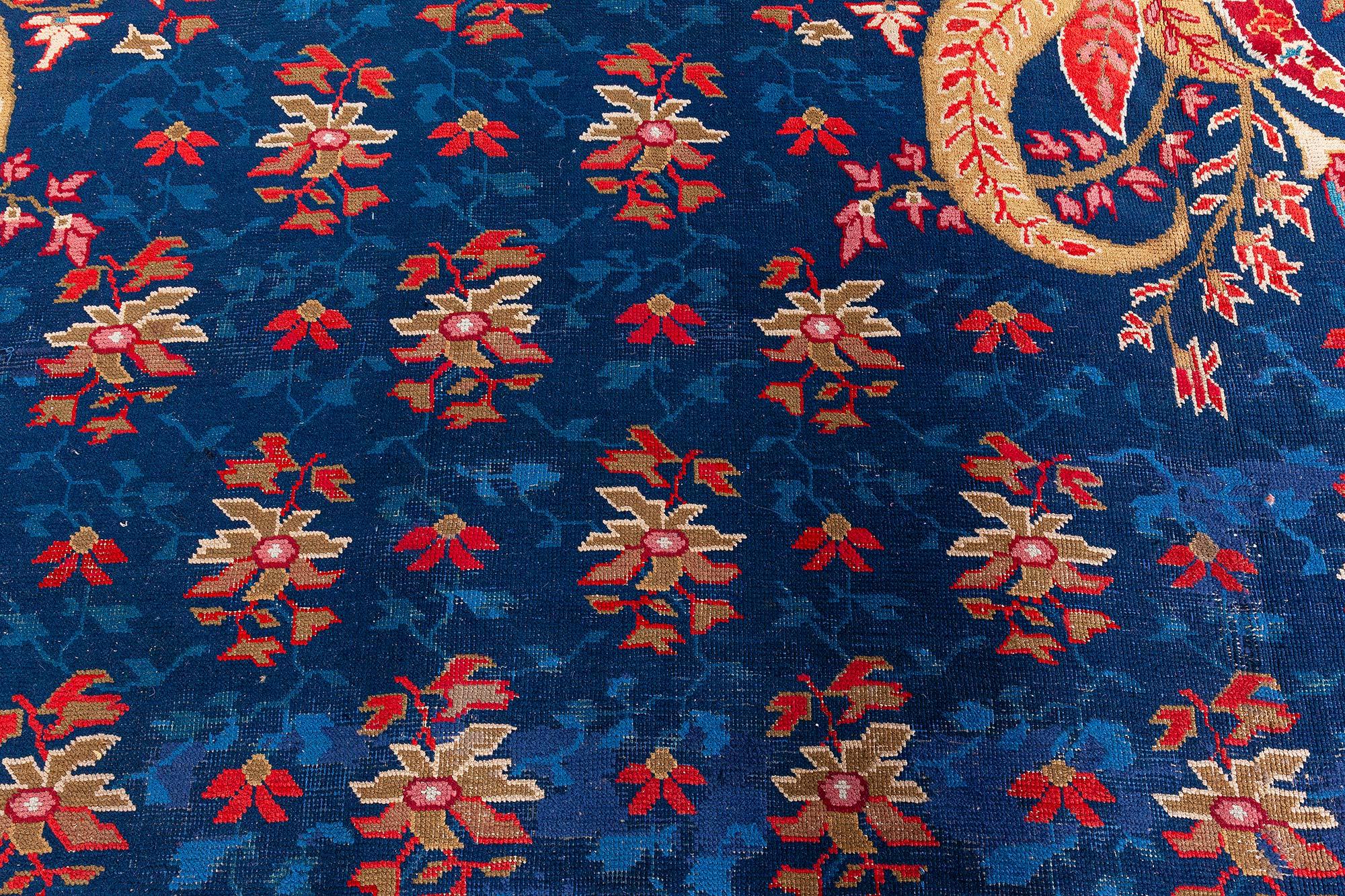 Auténtica alfombra inglesa azul y roja Axminster
Tamaño: 17'7