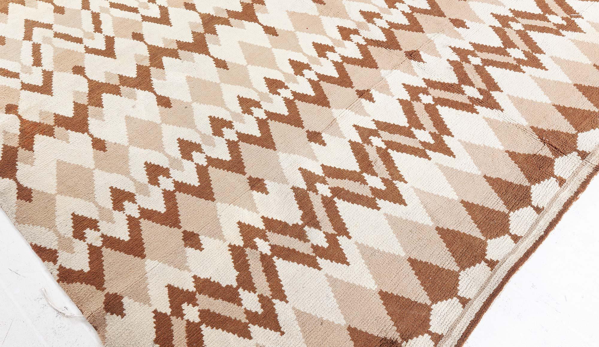 Doris Leslie Blau Alfombra belga Art Decó de lana de Paul Haesaerts Anudado a mano en venta