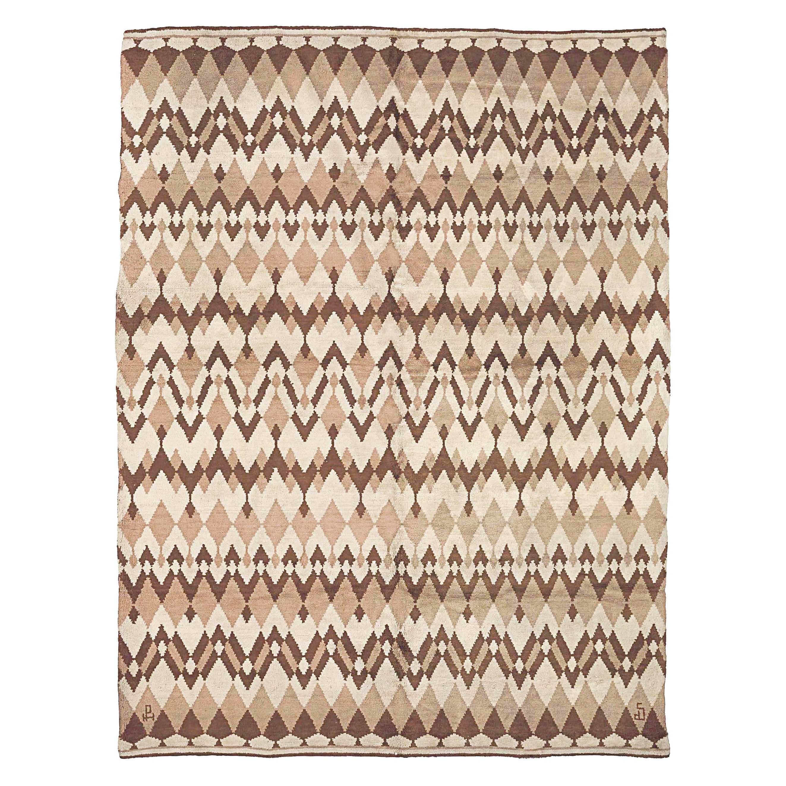 Doris Leslie Blau Belgian Art Deco Wool Rug by Paul Haesaerts For Sale