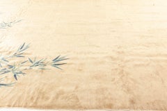 Doris Leslie Blau Chinese Art Deco Vintage Floral Light Beige Rug Bamboo