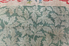 Doris Leslie Blau Chinese Art Deco Vintage Floral Sage Hand-Knotted Wool Rug