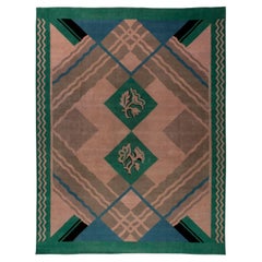Doris Leslie Blau Chinese Art Deco Vintage Geometric Classic Taupe - Rug