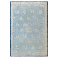 Doris Leslie Blau Chinese Vintage Geometric Oversized Cream Rug (Size Adjusted)