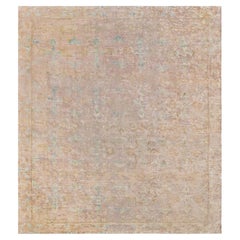 Doris Leslie Blau Chinese Vintage Geometric Pale Sand Hand-Knotted Wool Rug