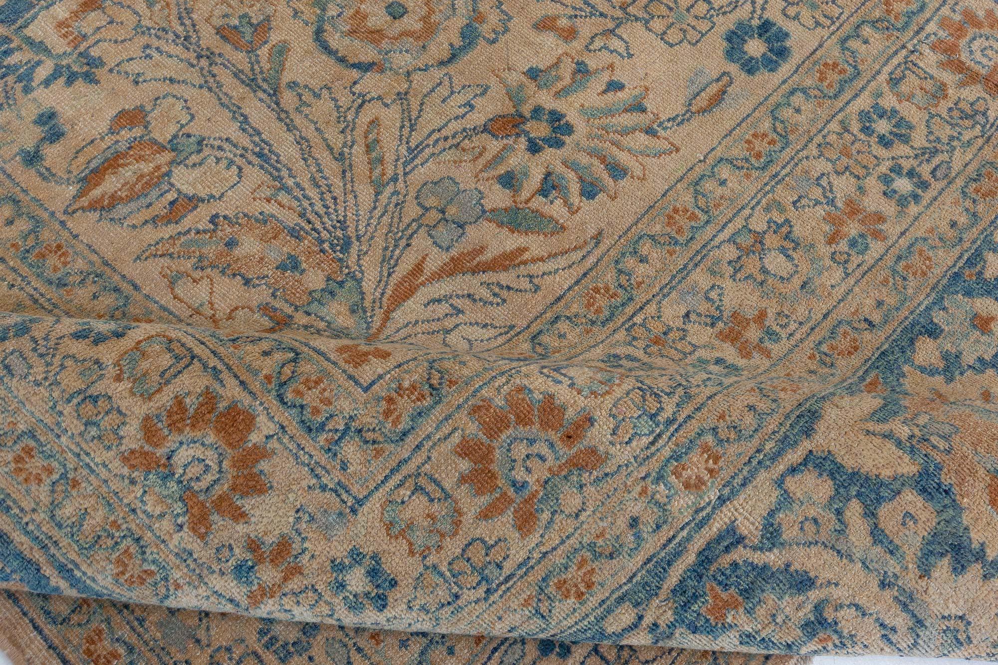 Doris Leslie Blau 1900er Persischer Kirman Handgefertigter Wollteppich (Handgeknüpft) im Angebot