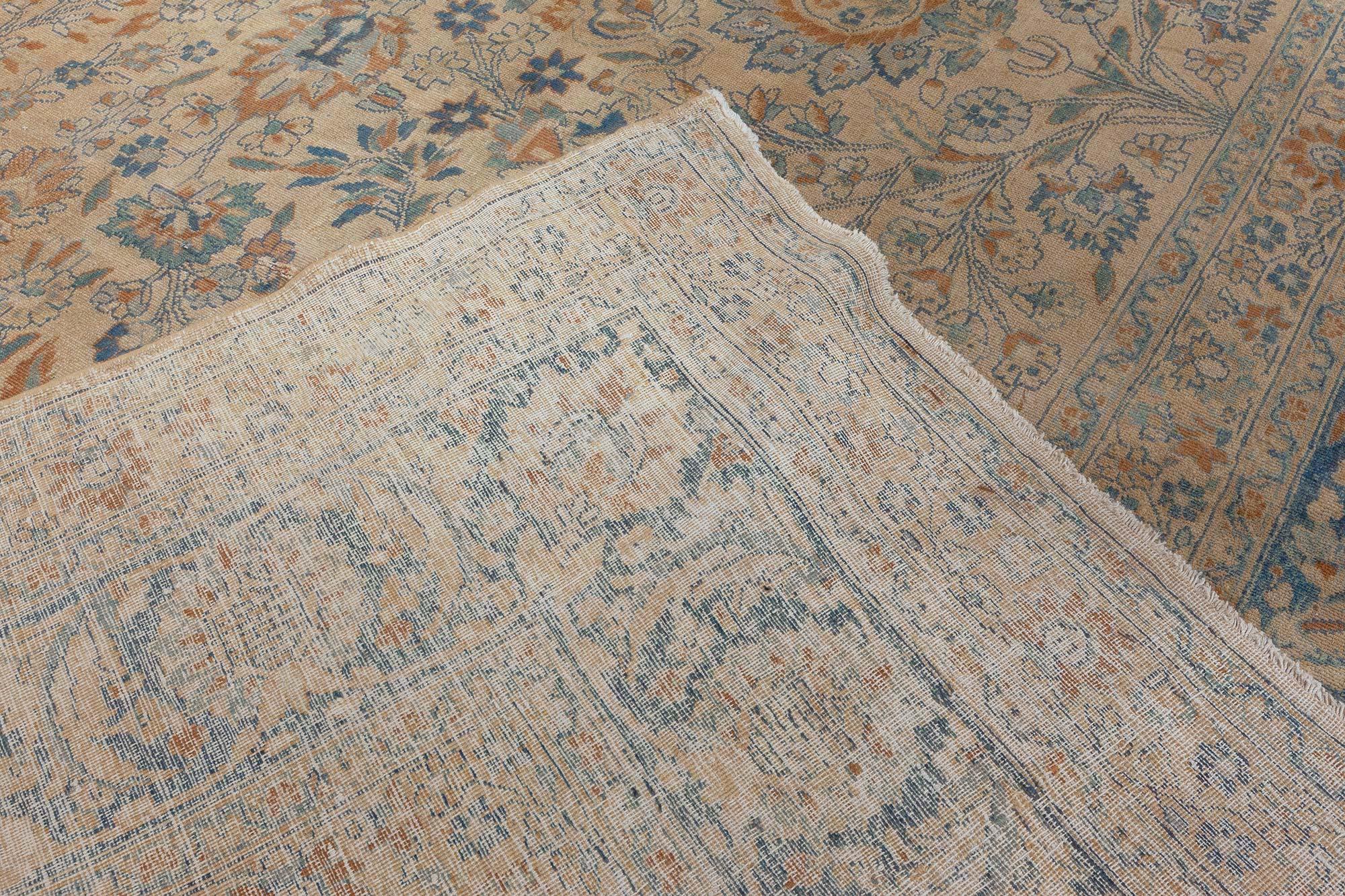 Doris Leslie Blau 1900er Persischer Kirman Handgefertigter Wollteppich im Angebot 3