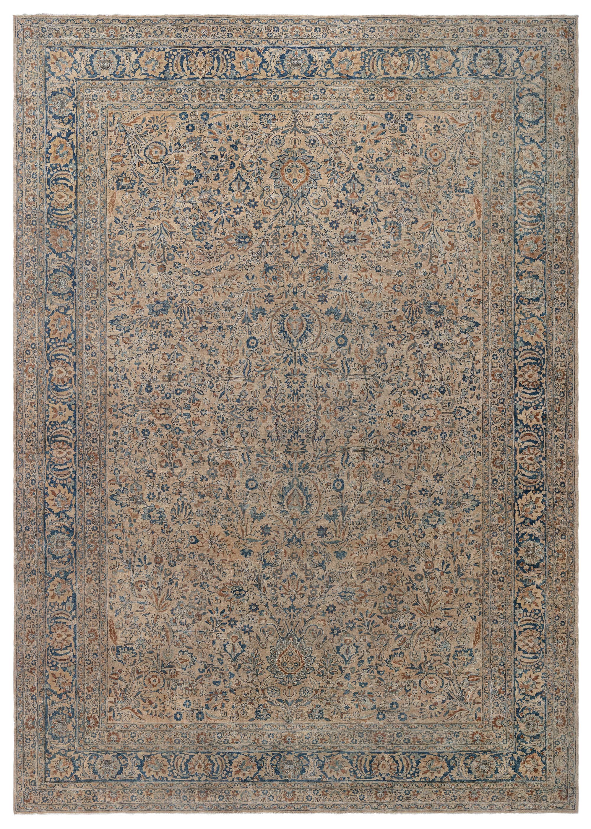 Doris Leslie Blau 1900er Persischer Kirman Handgefertigter Wollteppich