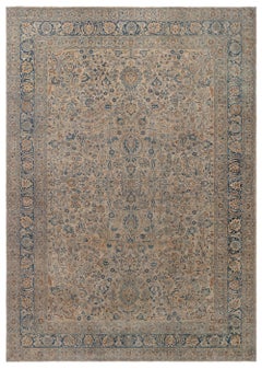 1900s Persian Kirman Handmade Wool Rug