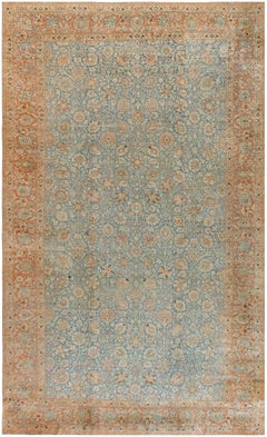 19th Century Persian Tabriz Botanic Handmade Rug