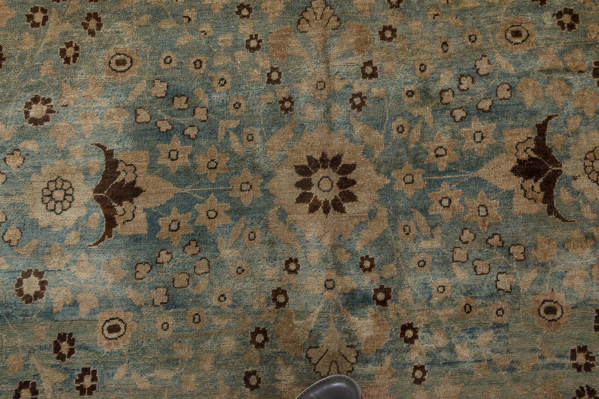 Hand-Knotted 19th Century Persian Tabriz Carpet For Sale