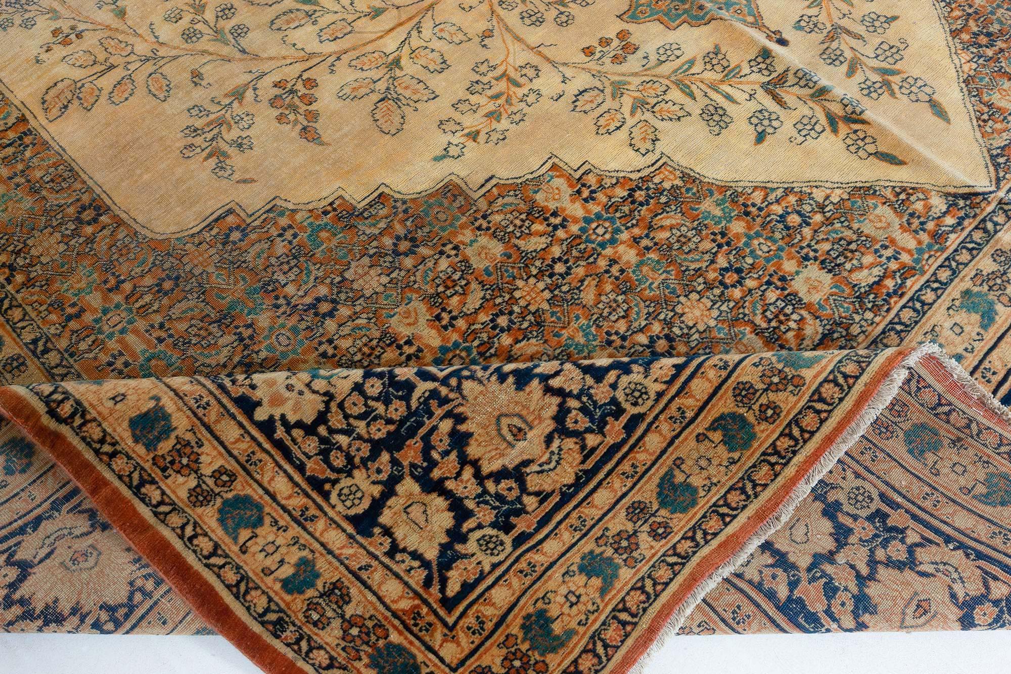 19th Century Persian Tabriz Hand Knotted Wool Rug For Sale 2