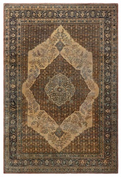 Used 19th Century Persian Tabriz Hand Knotted Wool Rug