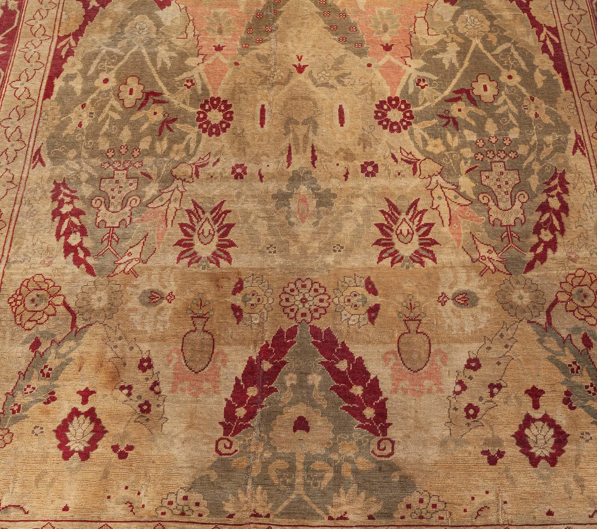 Hand-Knotted Doris Leslie Blau 19th Century Turkish Hereke Rug For Sale