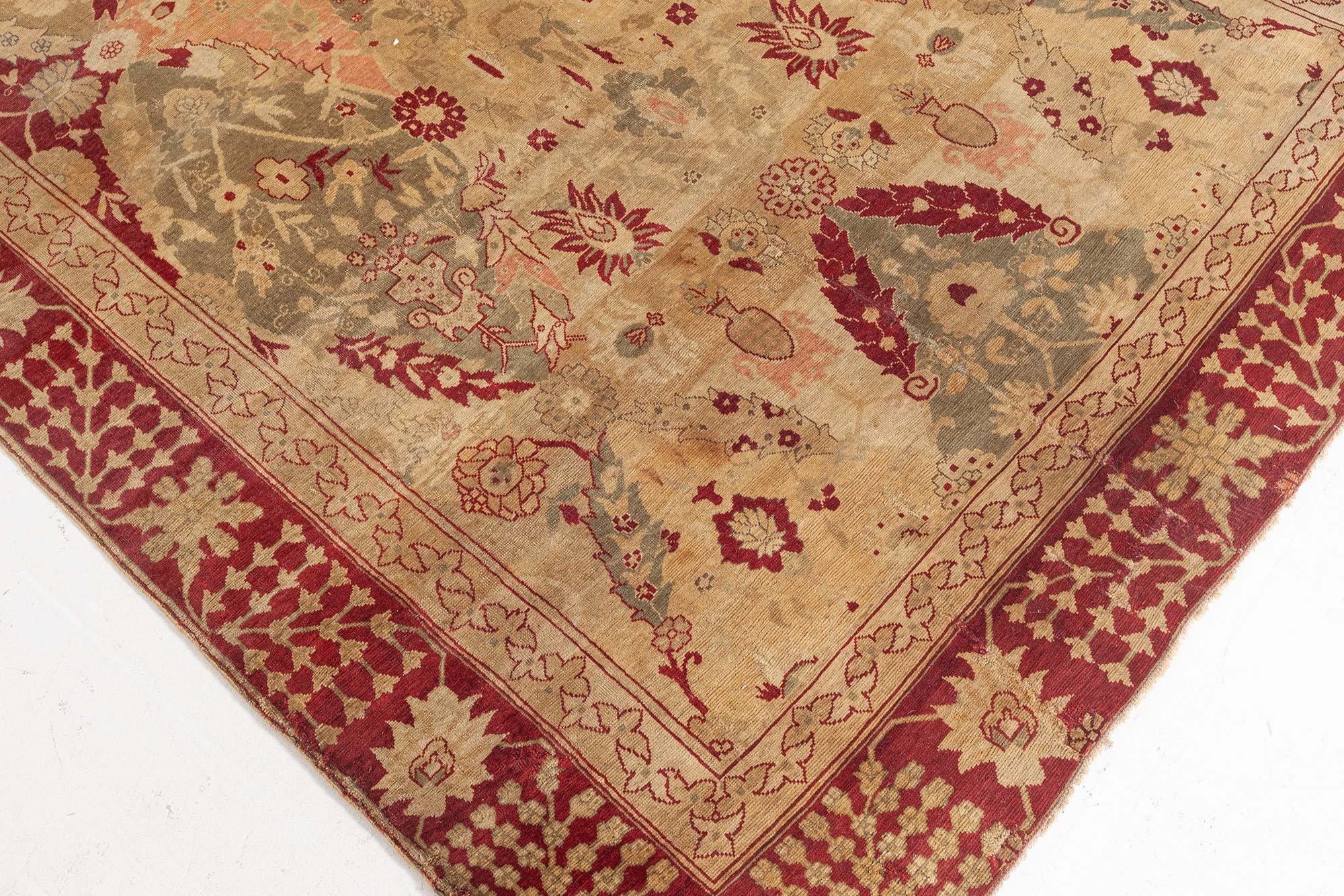 Wool Doris Leslie Blau 19th Century Turkish Hereke Rug For Sale