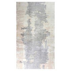 Doris Leslie Blau Collection Abstract Design Beige Gray Handmade Silk Modern Rug