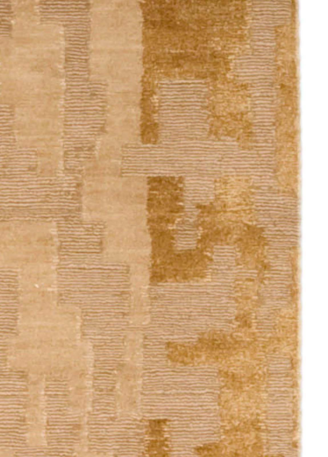 Hand-Knotted Doris Leslie Blau Collection 'AD4' Golden Beige and Brown Rug by Arthur Dunnam For Sale