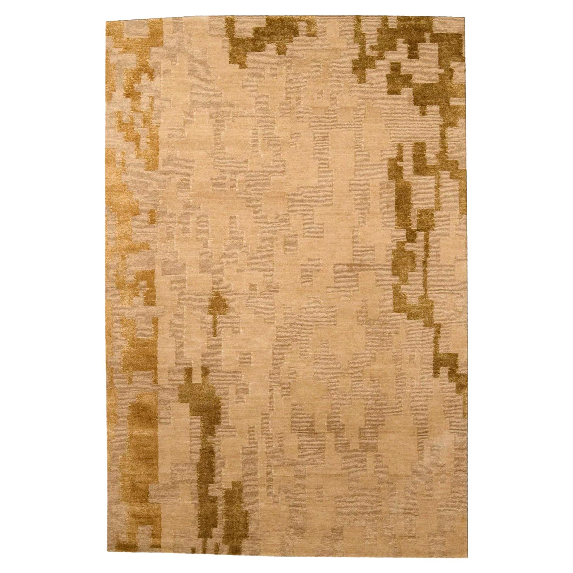 Doris Leslie Blau Collection 'AD4' Golden Beige and Brown Rug by Arthur Dunnam For Sale