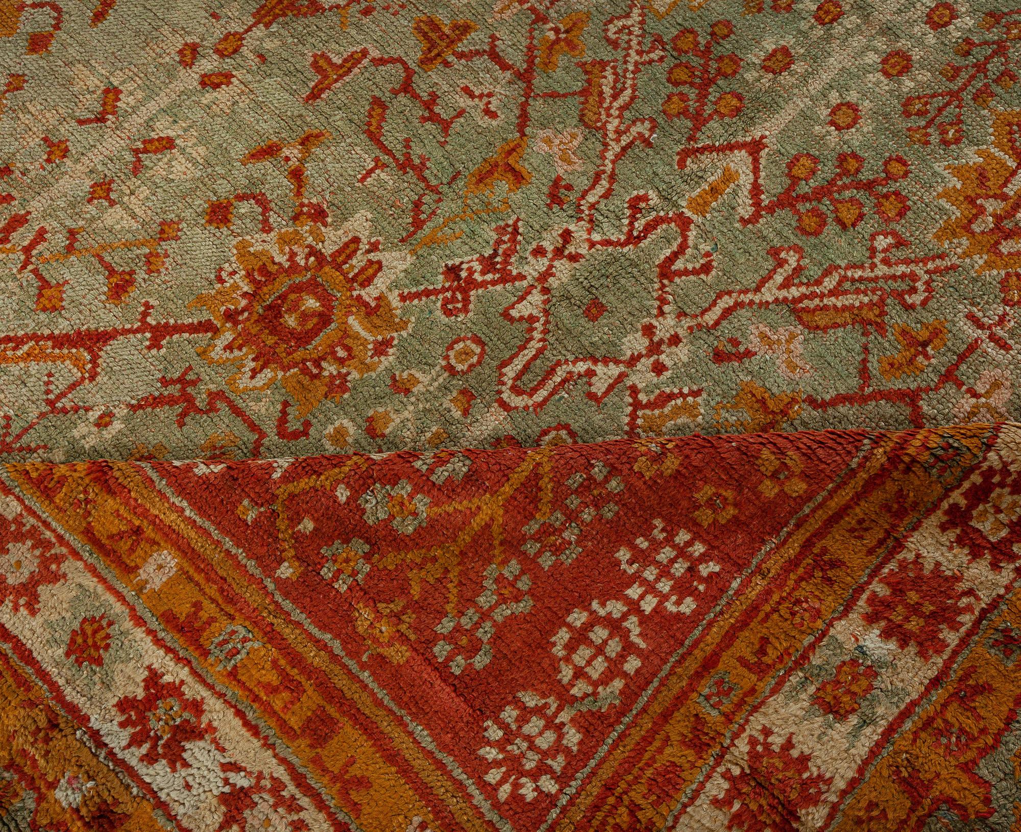 Antique Decorative Turkish Oushak Rug For Sale 1