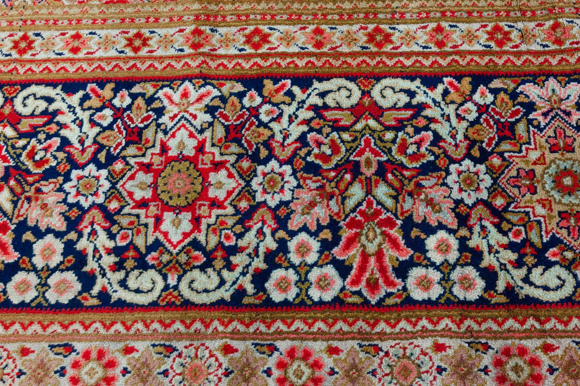 Wool Doris Leslie Blau Antique English Wilton Rug 'Size Adjusted' For Sale