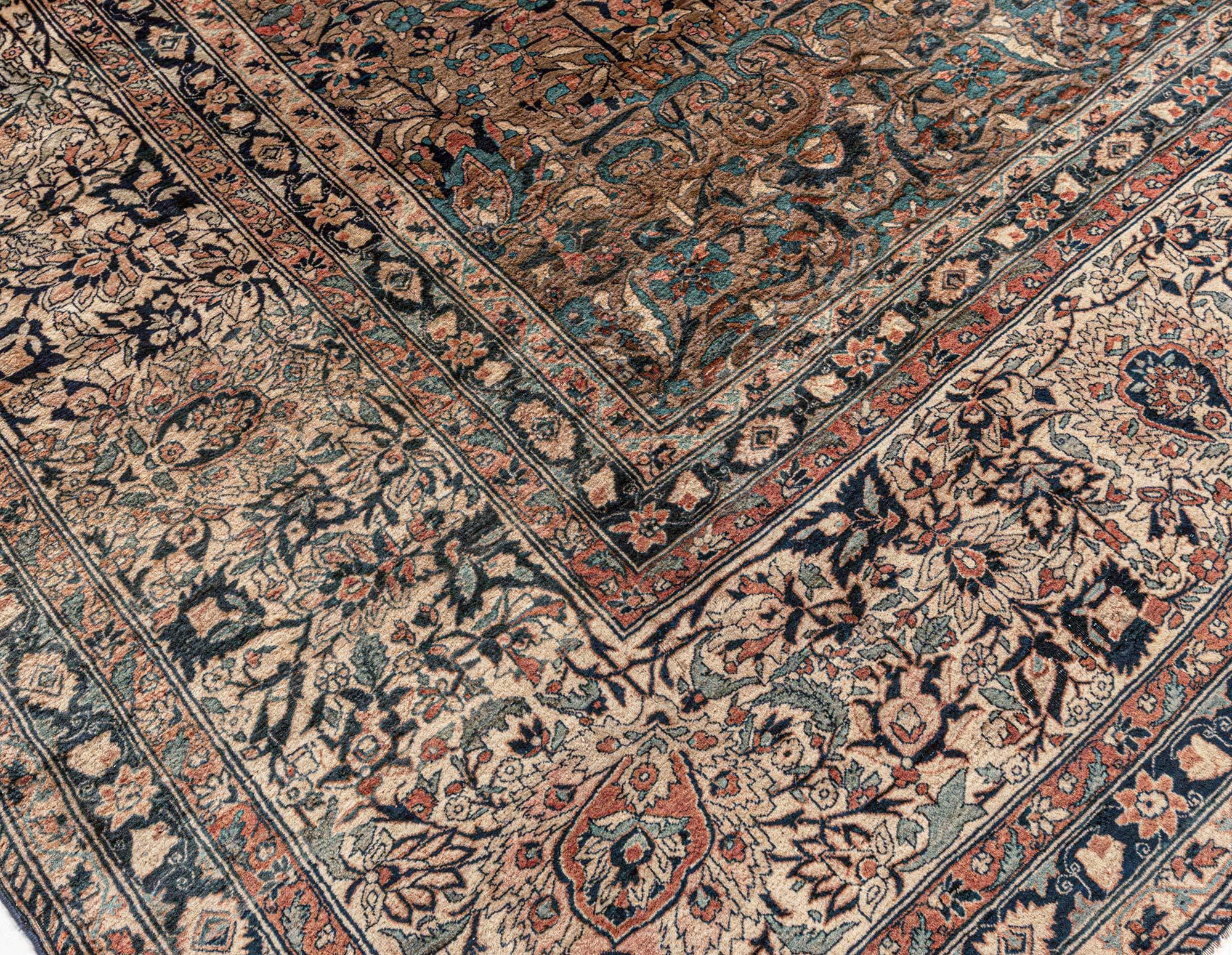 20th Century Antique Persian Kashan Rug For Sale