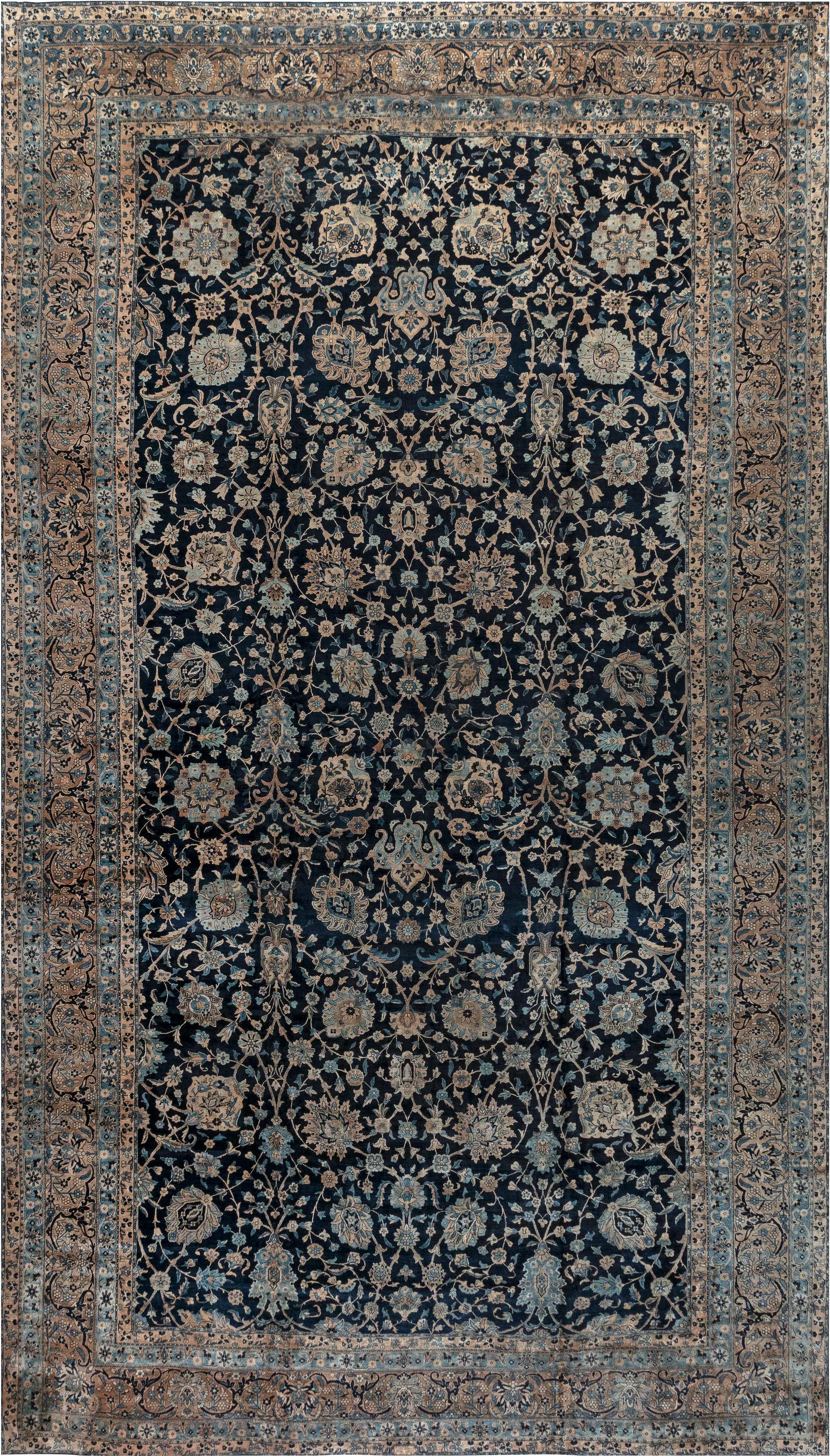 Antique Persian Kirman Handmade Wool Rug For Sale